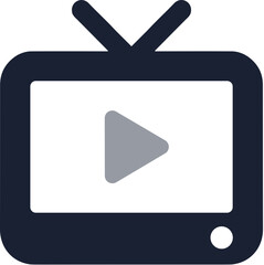 Minimalist Flat Style Television Play Button Display Entertainment Icon