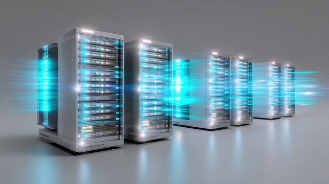 Data center server technology network cloud storage cybersecurity futuristic digital hardware data center server technology network cloud storage