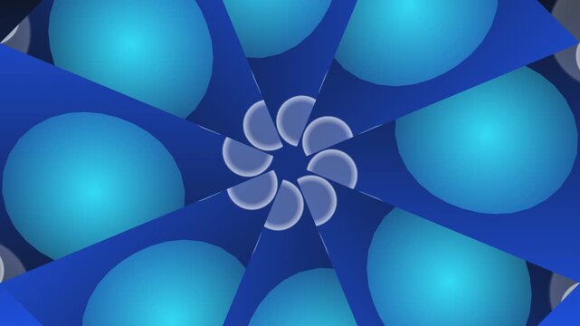 3D Abstract Spinning Star Shape with Cyan and Navy Blue Gradient Motion Graphics Seamless Loop