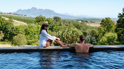 Explore stellenbosch relaxing by the pool in south africa scenic vineyards