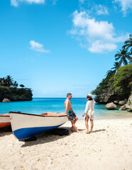 Obraz premium Discover the beauty of playa lagun in Curacao with sun, sand, and smiles