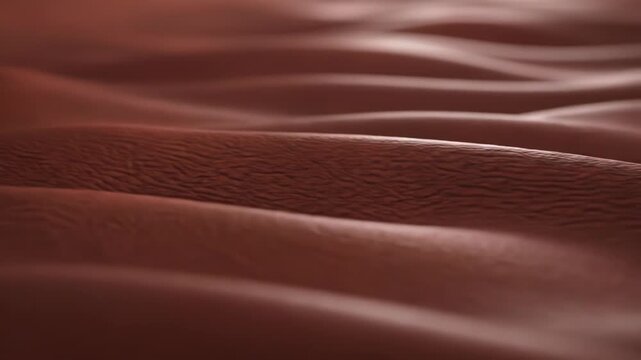Brown leather texture with wavy folds and creases closeup view 4k video