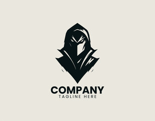 Fototapeta premium Masked Villain Black Vector Logo Illustration