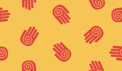 Cute hamsa seamless pattern background