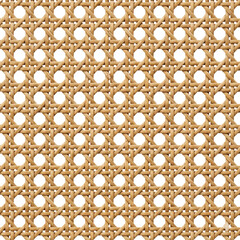 Natural woven rattan cane webbing pattern