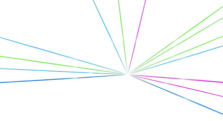 Obraz premium Colorful lines radiating from a central point in different directions