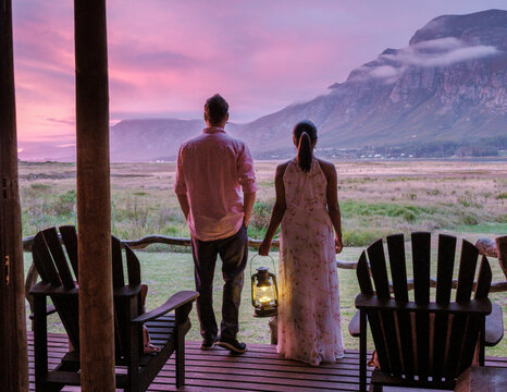 Romantic sunset moments at Hermanus on the stunning Whale Coast of South Africa