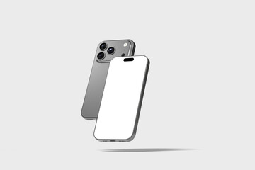 Side view angle two mobile realistic mockup blank	