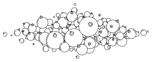 Obraz premium Hand drawn christmas balls and baubles decoration vector illustration in line art style