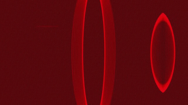 Abstract red glowing circular moire pattern lines on black background motion loop