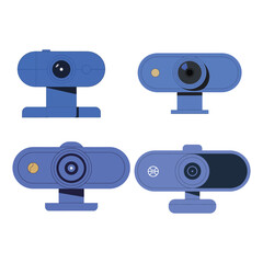Flat style web camera icon vector for video call streaming and online communication