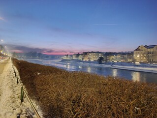 Zachód słońca nad Sanem w Przemyślu © Pawel Gruntowicz