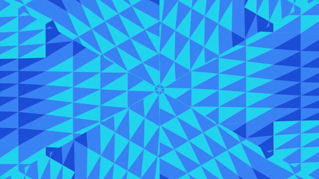 Blue triangular geometric fractal pattern background