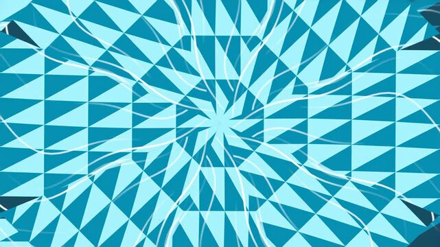 Cyan shapes compose patterned background with white lines
