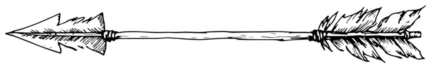 hand drawn arrow with feather fletching sketch © Kaz