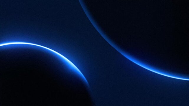 Blue Neon Light Curves On Dark Textured Background