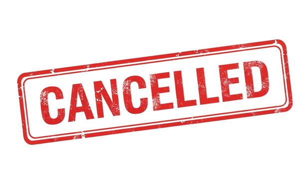 Red cancelled stamp on for marking documents as invalid or void with clear text