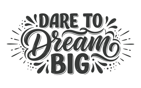 Inspirational quote illustration with bold typography and decorative elements