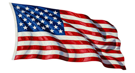 Fototapeta premium American flag waving patriotic symbol transparent background celebration