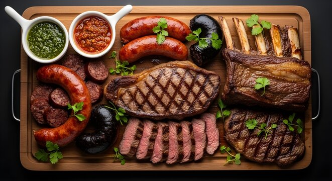  Argentinian asado platter, grilled steak