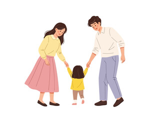 Family with little girl