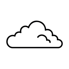 Fototapeta premium A simple black line art cloud icon on a white background