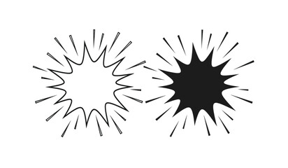 Obraz premium Two black and white explosion burst shapes on a for graphic design