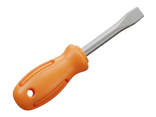 Single orange handled flathead screwdriver