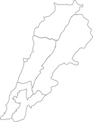 Outline map of lebanon on white background 