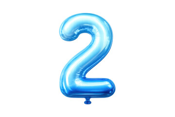 Fototapeta premium Blue number two metallic balloon celebrating anniversary