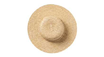 Natural straw sun hat top down view © BTG