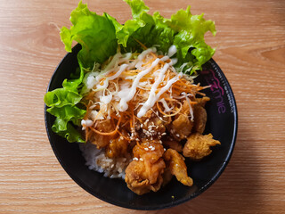 Delicious Homemade Japanese Chicken Teriyaki Rice Bowl. 
