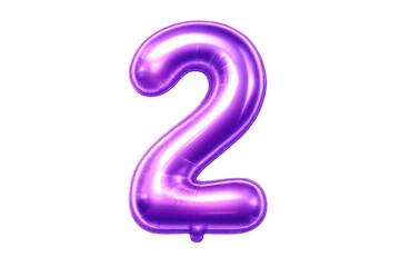 Fototapeta premium Purple number two foil balloon celebrating second anniversary