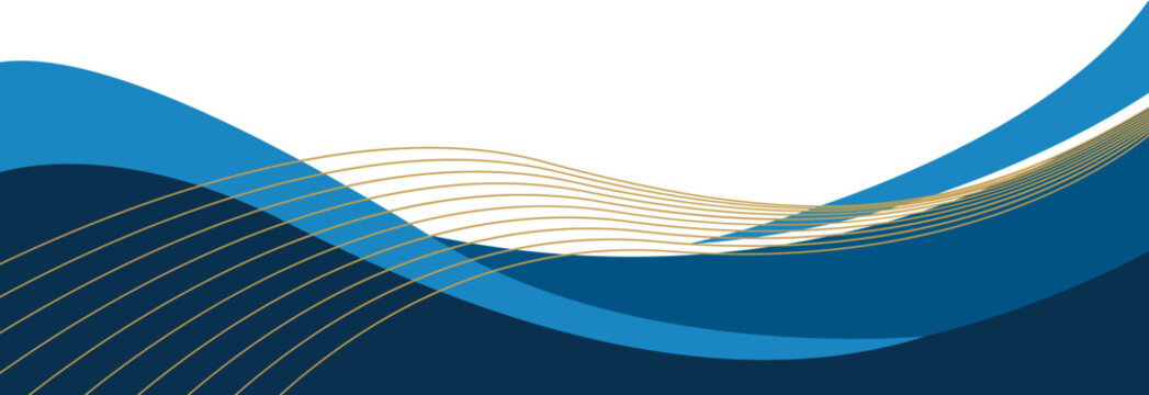 Abstract business wave line corner illustration. Curve line modern footer, header for business document, proposal, presentation. Vector isolated.