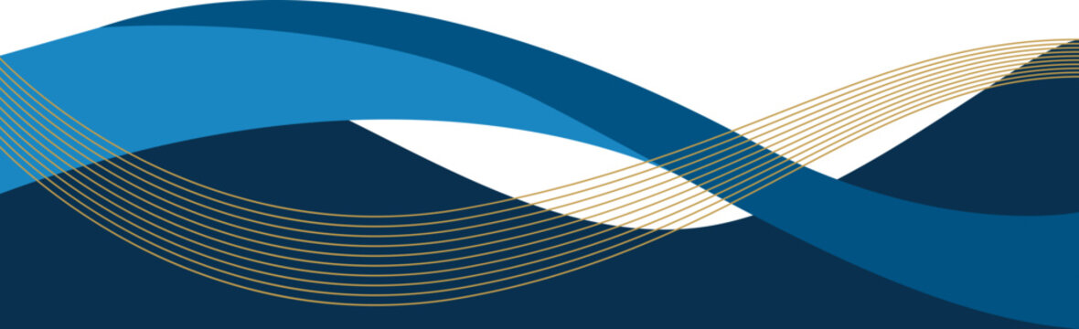 Abstract business wave line corner illustration. Curve line modern footer, header for business document, proposal, presentation. Vector isolated.