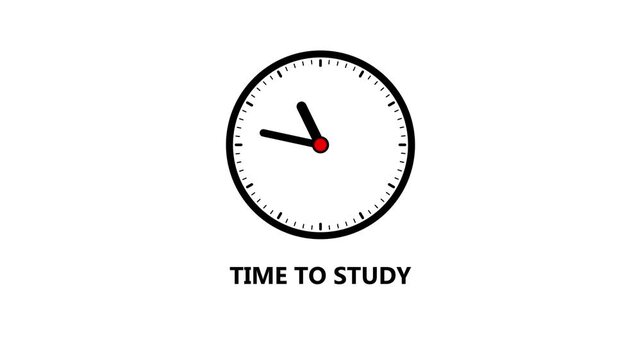 Black clock with text Time to Study on a green background image photo