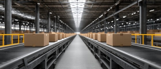 Naklejka premium Optimizing logistic management and warehouse operations in an industrial environment