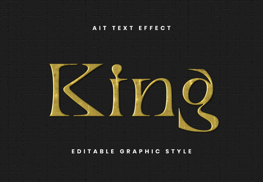 Gold Medieval Royal Luxury Emboss Stamp Text Effect