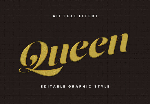 Gold Royal Script Elegant Luxury Emboss Stamp Text Effect