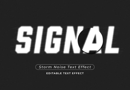 White Blurred Storm Noise Text Effect