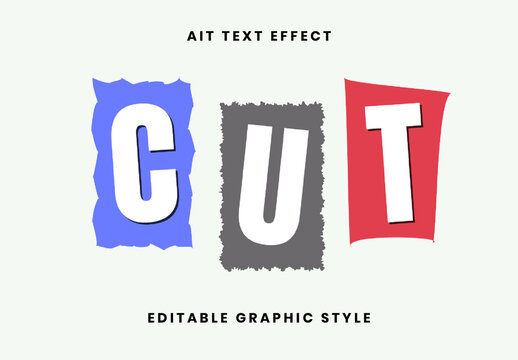 Colorful Cutout Text Effect Collage Ransom Font