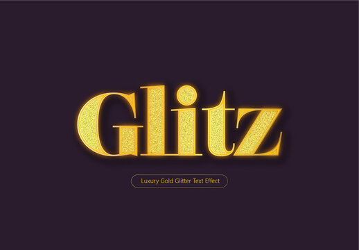 Yellow Elegant Luxury Gold Glitter Text Effect
