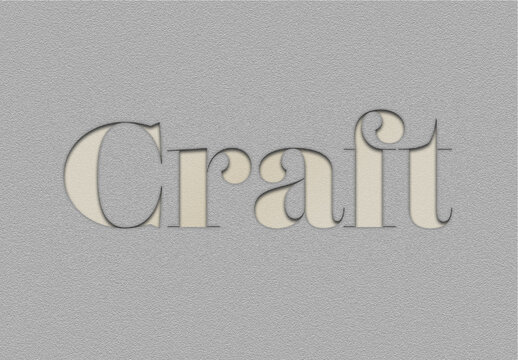 Beige And Gray Kraft Cut Out Paper Text Effect