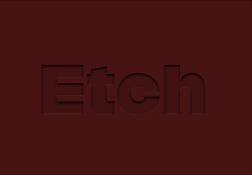 Dark Red Bold Debossed Text Effect