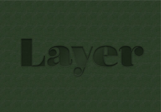 Dark Green Kraft Cut Out Paper Text Effect
