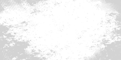 Vintage gray concrete wall texture with a rough stone surface and dirty paint splatters creates an abstract grunge backdrop for a weathered paper illustration design