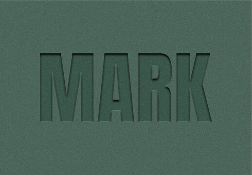 Green Debossed Text Effect