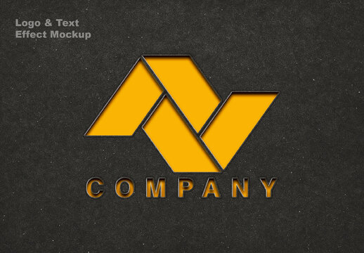 Realistic Debossed Paper Logo Print Design Mockup