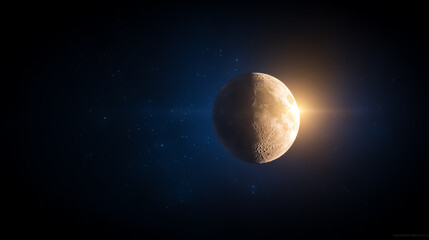 Obraz premium A captivating view of the moon showcasing its surface and glowing light against a dark, starry background.