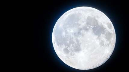 Obraz premium A stunning close-up view of the moon against a dark night sky, showcasing its detailed craters and luminous surface.